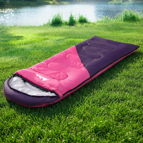 Darrahopens Outdoor Recreation > Camping > Sleeping Bags Weisshorn Sleeping Bag Single 213cm Thermal Camping Hiking Pink