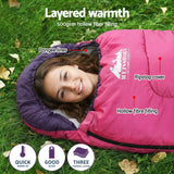 Darrahopens Outdoor Recreation > Camping > Sleeping Bags Weisshorn Sleeping Bag Single 213cm Thermal Camping Hiking Pink