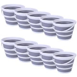Darrahopens Outdoor Recreation > Camping > Tents 10x 10L Foldable Collapsible Bucket Silicone Hike/Camp/Fish Bulk - Grey/White In Australia - Darrahopens