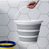 Darrahopens Outdoor Recreation > Camping > Tents 10x 10L Foldable Collapsible Bucket Silicone Hike/Camp/Fish Bulk - Grey/White In Australia - Darrahopens