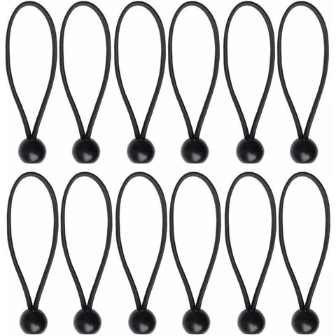 Darrahopens Outdoor Recreation > Camping > Tents 12 pcs Black Tarpaulin Bungees Balls Tarp Bungee Cord For Banner, Tarpaulins, Pavilions, Tents, Tent Bungee Hooks,