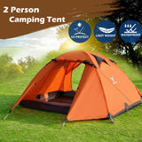 Darrahopens Outdoor Recreation > Camping > Tents 2 Person Portable Outdoor Lightweight Cycling Hiking Backpacking Camping Waterproof Tent - Orange