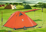Darrahopens Outdoor Recreation > Camping > Tents 2 Person Portable Outdoor Lightweight Cycling Hiking Backpacking Camping Waterproof Tent - Orange