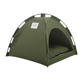 Darrahopens Outdoor Recreation > Camping > Tents Green Premium Portable Pet Tent Bed with Cooling Mat - Breathable Foldable Outdoor Indoor Cat Dog House Shelter for Summer(Size: L)