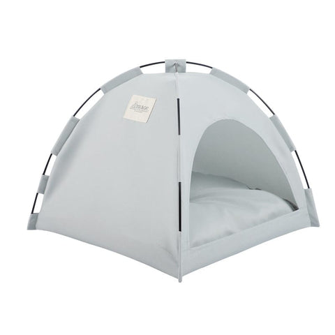 Darrahopens Outdoor Recreation > Camping > Tents Grey Premium Portable Pet Tent Bed with Cooling Mat - Breathable Foldable Outdoor Indoor Cat Dog House Shelter for Summer(Size: M)