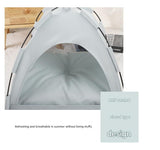 Darrahopens Outdoor Recreation > Camping > Tents Grey Premium Portable Pet Tent Bed with Cooling Mat - Breathable Foldable Outdoor Indoor Cat Dog House Shelter for Summer(Size: S)