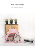 Darrahopens Outdoor Recreation > Camping > Tents Grey Premium Portable Pet Tent Bed with Cooling Mat - Breathable Foldable Outdoor Indoor Cat Dog House Shelter for Summer(Size: S)