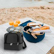 Darrahopens Outdoor Recreation > Camping > Tents Lunch Bag for Women and Men - Reusable, Leakproof, and Insulated Double Deck Design for Picnic, Hiking, Beach, Work and Office Use