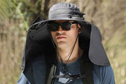 Darrahopens Outdoor Recreation > Camping > Tents Outdoor Wide Brim Sun Hat With 2 Solar Fans Fishing And Beach Hat With Built In Fan -Dark Grey
