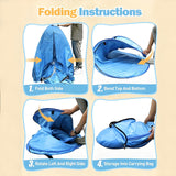 Darrahopens Outdoor Recreation > Camping > Tents Pop Up Beach Tent: 2-3 Person UPF 50+ Sun Shelter with Carry Bag – Quick-Setup Shade for Beach/Camping(L)