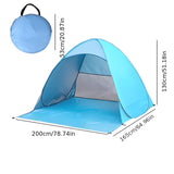 Darrahopens Outdoor Recreation > Camping > Tents Pop Up Beach Tent: 3-4 Person UPF 50+ Sun Shelter with Carry Bag – Quick-Setup Shade for Beach/Camping(XL)