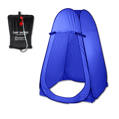 Darrahopens Outdoor Recreation > Camping > Tents Pop Up  Portable Privacy Shower room Tent &20L Outdoor Camping Water Bag Camp Set - blue