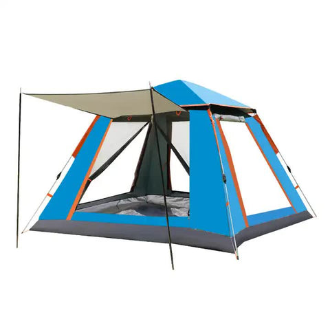 Darrahopens Outdoor Recreation > Camping > Tents Silver glue Waterproof Camping tent with Awning - Size: 270x270x185cm, charming and sturdy for outdoor excursions (Blue)