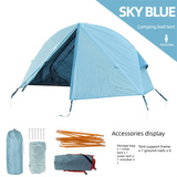 Darrahopens Outdoor Recreation > Camping > Tents Single Person Off-Ground Camping Tent Portable Folding Bed Cover with Mosquito Net UV-Resistant Fishing Tent Blue
