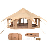 Darrahopens Outdoor Recreation > Camping > Tents VEVOR Canvas Tent 4 Seasons 5 m/16.4 ft Bell Tent for Camping with Stove Jack