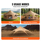 Darrahopens Outdoor Recreation > Camping > Tents VEVOR Canvas Tent 4 Seasons 5 m/16.4 ft Bell Tent for Camping with Stove Jack