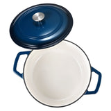 Darrahopens Outdoor Recreation > Camping > Tents VEVOR Enameled Cast Iron Dutch Oven, 5.7L Pot with Lid and Dual Handles, Heavy-Duty Durable Cookware Pan, Oven Induction Compatible up to 260 ℃, for Braising, Stews, Roasting, Bread Baking, Blue