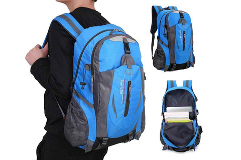 Darrahopens Outdoor Recreation > Camping > Tents Water-resistant Hiking Backpack Travel Camping Nylon Outdoor Bag for Men and Women -Blue