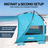 Darrahopens Outdoor Recreation > Camping > Tents Weisshorn Beach Tent 3-4 Person Pop Up Sun Shade UPF 50 Automatic Outdoor Blue In Australia - Darrahopens
