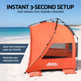 Darrahopens Outdoor Recreation > Camping > Tents Weisshorn Beach Tent 3-4 Person Pop Up Sun Shade UPF 50 Automatic Outdoor Orange In Australia - Darrahopens