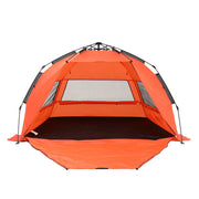Darrahopens Outdoor Recreation > Camping > Tents Weisshorn Beach Tent 3-4 Person Pop Up Sun Shade UPF 50 Automatic Outdoor Orange In Australia - Darrahopens