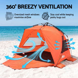 Darrahopens Outdoor Recreation > Camping > Tents Weisshorn Beach Tent 3-4 Person Pop Up Sun Shade UPF 50 Automatic Outdoor Orange In Australia - Darrahopens