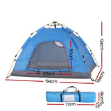 Darrahopens Outdoor Recreation > Camping > Tents Weisshorn Camping Tent Instant Tent Pop up 2 Person Outdoor Hiking Tents Hiking Blue