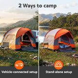 Darrahopens Outdoor Recreation > Camping > Tents Weisshorn Camping Tent SUV Family Camping Car Tent 6-8 Person 250cm Orange In Australia - Darrahopens