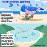 Darrahopens Outdoor Recreation > Camping > Tents Whale-Shaped Beach Wind Shelter – Ultra-Light 1 kg Portable Sun Shade Tent, Spacious for 2-3 People, Quick Setup Open Design for Seaside Relaxation and Family Outings (Blue) In Australia - Darrahopens
