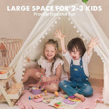 Darrahopens Outdoor Recreation > Camping > Tents Xxl Kids Play Teepee Tent Indoor Boho Tent Foldable Tipi With Window/Pompom/Mat