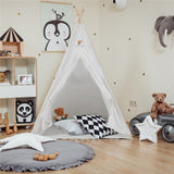 Darrahopens Outdoor Recreation > Camping > Tents Xxl Kids Play Teepee Tent Indoor Boho Tent Foldable Tipi With Window/Pompom/Mat