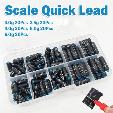 Darrahopens Outdoor Recreation > Fishing > Fishing Tackle 100pcs Graduated Soft Core Fishing Lead Sinkers Quick Drop Weights Tackle Set