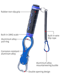 Darrahopens Outdoor Recreation > Fishing > Fishing Tackle Aluminum Alloy Fish Control & Weighing Tool – Curved Jaw Anti-slip Lock, 18KG Instant Reading Scale(BLUE)