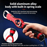 Darrahopens Outdoor Recreation > Fishing > Fishing Tackle Aluminum Alloy Fish Control & Weighing Tool – Curved Jaw Anti-slip Lock, 18KG Instant Reading Scale（red)