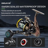 Darrahopens Outdoor Recreation > Fishing > Fishing Tackle DEUKIO GSW Spinning Reel, Anti-Slip Metal Spool, 3+1 Bearings Zero-Gap, Waterproof Rustproof, Long Cast for Big Fish