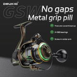 Darrahopens Outdoor Recreation > Fishing > Fishing Tackle DEUKIO GSW Spinning Reel, Anti-Slip Metal Spool, 3+1 Bearings Zero-Gap, Waterproof Rustproof, Long Cast for Big Fish