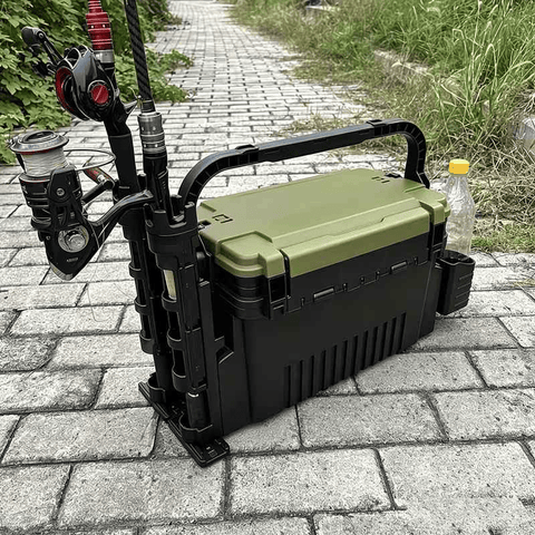 Darrahopens Outdoor Recreation > Fishing > Fishing Tackle Double-layer multi-function outdoor storage fishing box, can be used as a stool, convenient storage of various fishing lines, bait, live fish.