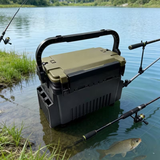 Darrahopens Outdoor Recreation > Fishing > Fishing Tackle Double-layer multi-function outdoor storage fishing box, can be used as a stool, convenient storage of various fishing lines, bait, live fish.