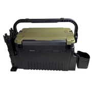 Darrahopens Outdoor Recreation > Fishing > Fishing Tackle Double-layer multi-function outdoor storage fishing box, can be used as a stool, convenient storage of various fishing lines, bait, live fish.