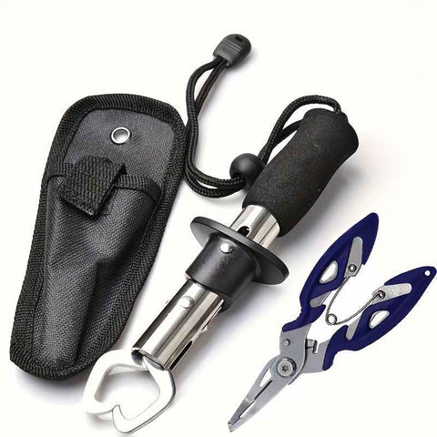 Darrahopens Outdoor Recreation > Fishing > Fishing Tackle Fishing Tool Kit, Fish Gripper Stainless Steel Fish Plier with Carry Bag for Fresh and Saltwater Fishing