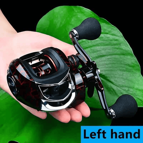 Darrahopens Outdoor Recreation > Fishing > Fishing Tackle High Speed 18+1BB Baitcasting Reel, Dual Brake System, Max Drag 20lb - Ergonomic Handle, Stainless Steel Durable Spool - Ideal for Carp and Bass Fishing, Suitable for Saltwater and Freshwater, Angler's Choice | Smooth Black Finish(DW121L left hand)