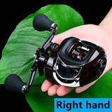 Darrahopens Outdoor Recreation > Fishing > Fishing Tackle High Speed 18+1BB Baitcasting Reel, Dual Brake System, Max Drag 20lb - Ergonomic Handle, Stainless Steel Durable Spool - Ideal for Carp and Bass Fishing, Suitable for Saltwater and Freshwater, Angler's Choice | Smooth Black Finish(DW121R right hand)
