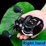 Darrahopens Outdoor Recreation > Fishing > Fishing Tackle High Speed 18+1BB Baitcasting Reel, Dual Brake System, Max Drag 20lb - Ergonomic Handle, Stainless Steel Durable Spool - Ideal for Carp and Bass Fishing, Suitable for Saltwater and Freshwater, Angler's Choice | Smooth Black Finish(DW121L left hand)