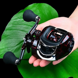 Darrahopens Outdoor Recreation > Fishing > Fishing Tackle High Speed 18+1BB Baitcasting Reel, Dual Brake System, Max Drag 20lb - Ergonomic Handle, Stainless Steel Durable Spool - Ideal for Carp and Bass Fishing, Suitable for Saltwater and Freshwater, Angler's Choice | Smooth Black Finish(DW121L left hand)