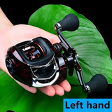 Darrahopens Outdoor Recreation > Fishing > Fishing Tackle High Speed 18+1BB Baitcasting Reel, Dual Brake System, Max Drag 20lb - Ergonomic Handle, Stainless Steel Durable Spool - Ideal for Carp and Bass Fishing, Suitable for Saltwater and Freshwater, Angler's Choice | Smooth Black Finish(DW121R right hand)