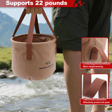 Darrahopens Outdoor Recreation > Fishing > Fishing Tackle Multi-Use Collapsible Bucket – Foldable Camping Container with Dual Handles, 10L/20L Capacity, Supports 22 lbs or 44 lbs, Waterproof PVC Mesh for Fishing, Washing, Picnics & Outdoor Use (Coffee,Large)