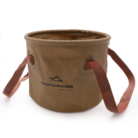 Darrahopens Outdoor Recreation > Fishing > Fishing Tackle Multi-Use Collapsible Bucket – Foldable Camping Container with Dual Handles, 10L/20L Capacity, Supports 22 lbs or 44 lbs, Waterproof PVC Mesh for Fishing, Washing, Picnics & Outdoor Use (Coffee,Large)