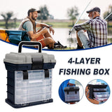 Darrahopens Outdoor Recreation > Fishing > Fishing Tackle Removable 4 Tray Heavy Duty Fishing Tackle Box Storage Organizer for Tackle