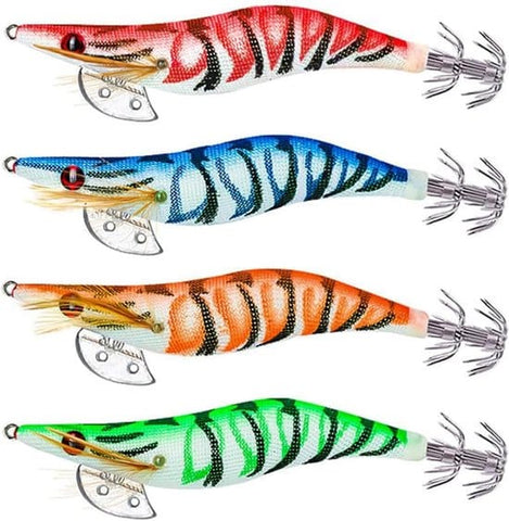 Darrahopens Outdoor Recreation > Fishing > Fishing Tackle Shrimp Lure Box - 4-Pack - Glowing Shrimp Lure - Squid and Shrimp Lure - Night Fishing - Shrimp Lure - Fluorescent Artificial Fish Lure - Super Realistic