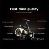 Darrahopens Outdoor Recreation > Fishing > Fishing Tackle Spinning Reel Fishing Reel, Metal Spool, Metal Handle, 5.2:1 Gear Ratio, 10KG Drag, Smooth and Sensitive Line Output, Left/Right Hand Interchangeable, Rotating Fishing Reel, Suitable for Freshwater and Saltwater(HE5000)